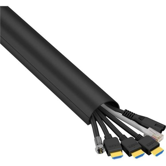D-Line Cord Hider 2-Pack - 2X 2in W x 1in H x 39in Lengths (78in Total) - Black - Picture 1 of 6